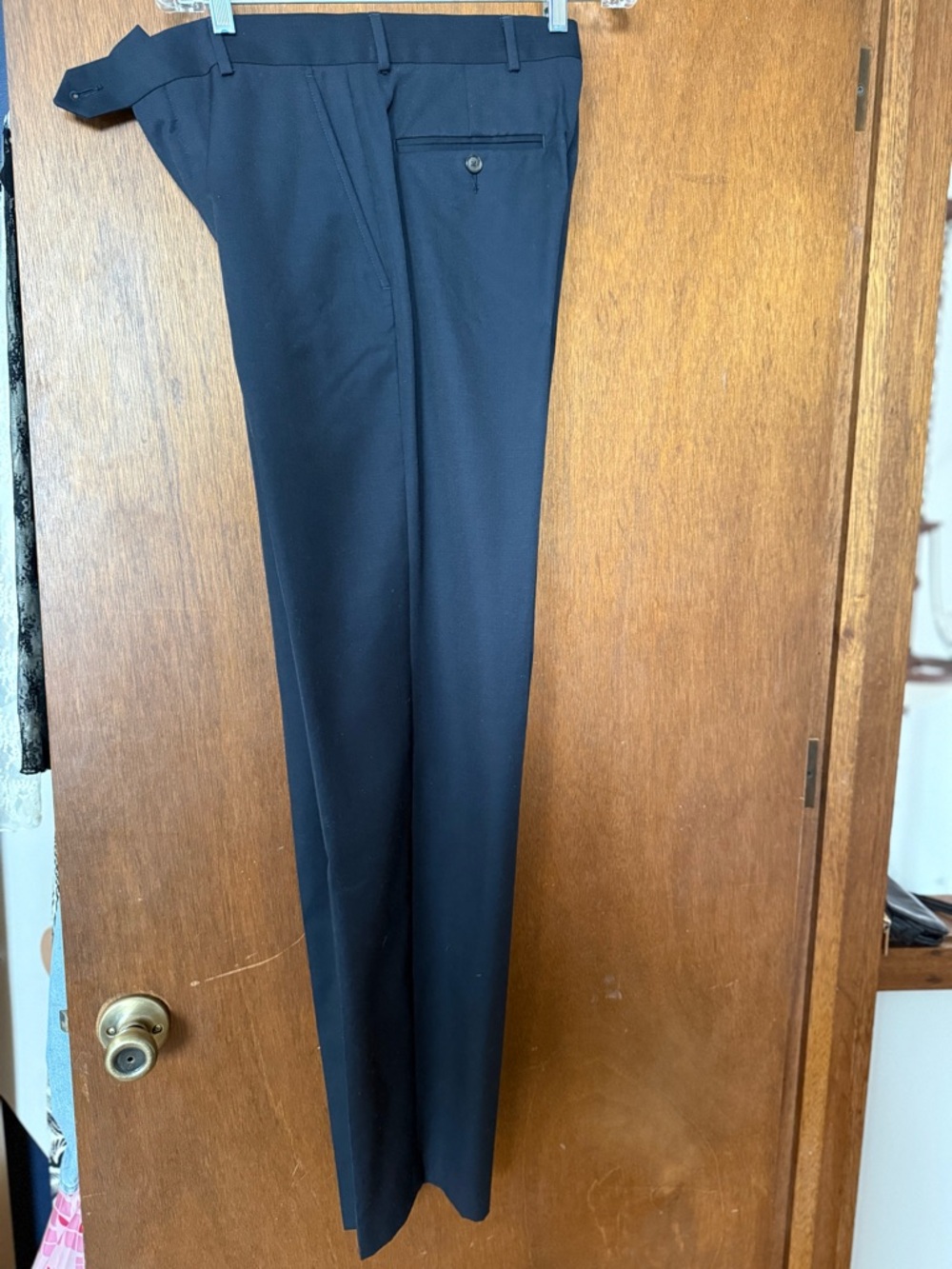 Prom! Wedding!Stafford Men's Navy Dress Pants - Classic Pleated Trousers 30x34